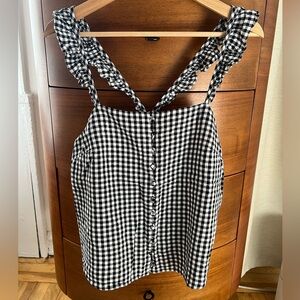 Madewell Gingham ruffled Top